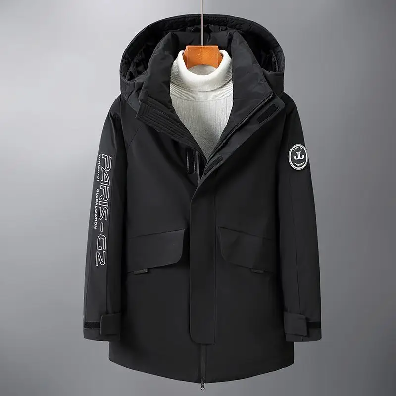 Top Trends: Luxury Goose Down Coat Jacket Workwear New In Down Coats For Men Intensification Korean Outdoors Long Puffer Jackets Snow Winter Shoppable Styles - Image 4