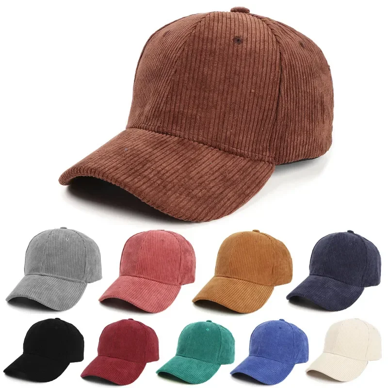 Top Trends: Solid Color Corduroy Baseball Cap Newest Fashion Hip Hop Caps Autumn Winter Outdoor Peaked Cap Multi-Colored Trucker Hat Unisex Shoppable Styles