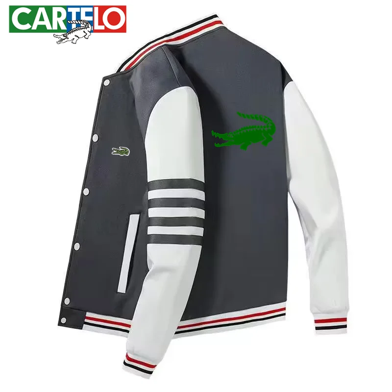 Top Trends: CARTELO Brand Spring And Autumn New Men's And Women's Track Jacket Fashion Casual Button Mock Neck Embroidery And Print Jacket Shoppable Styles - Image 6