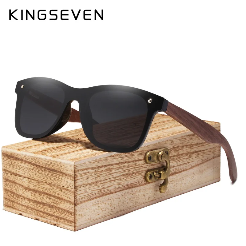 Top Trends: KINGSEVEN UV400 Sunglasses For Men Polarized Walnut Wood Handmade Sun Glasses High Quality Protection Women Eyewear Gafas Shoppable Styles