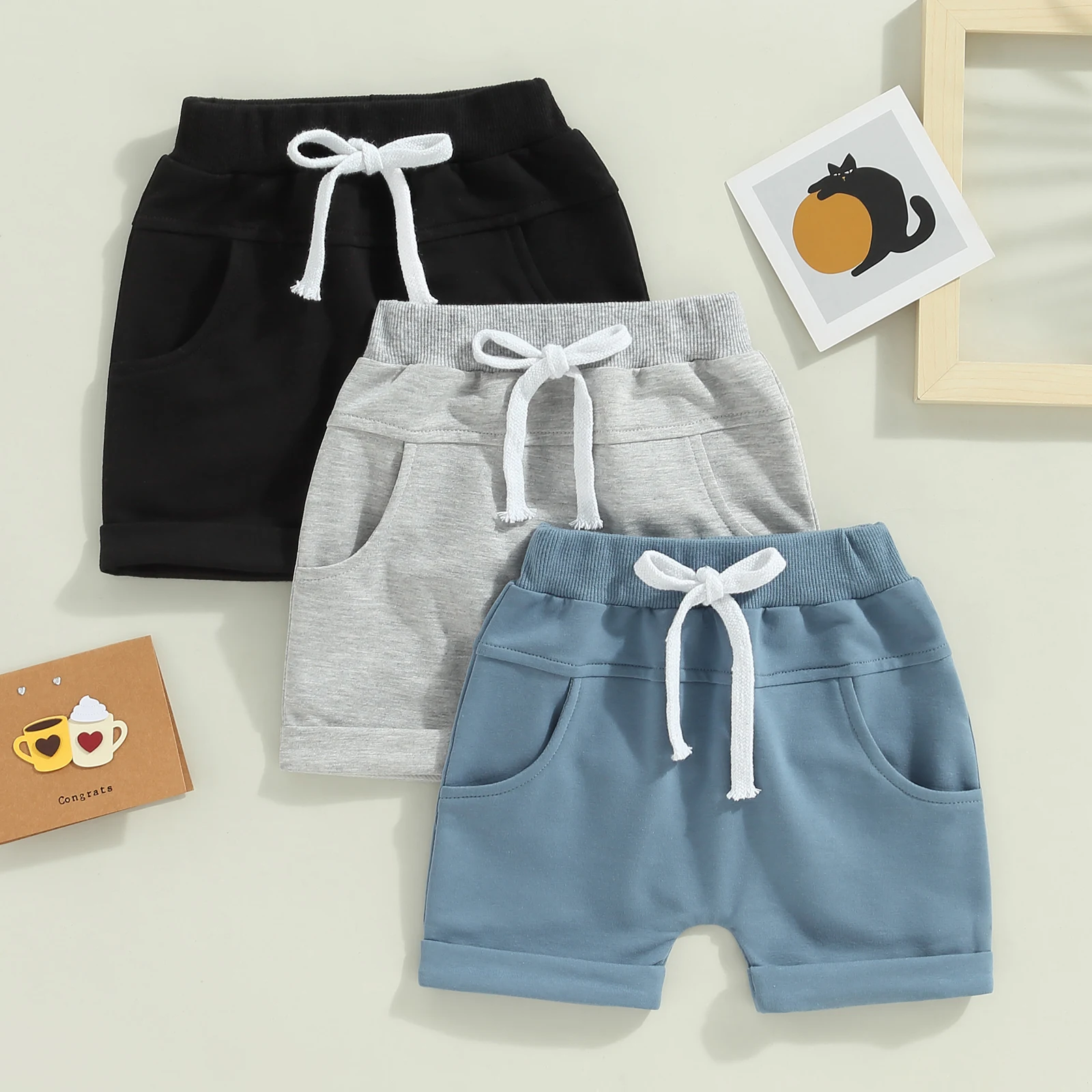 Top Trends: Kids Toddler Boy 3 Pack Shorts Set Casual Solid Loose Drawstring Shorts Sweatpants Athletic Workout Sport Pants Shorts Shoppable Styles