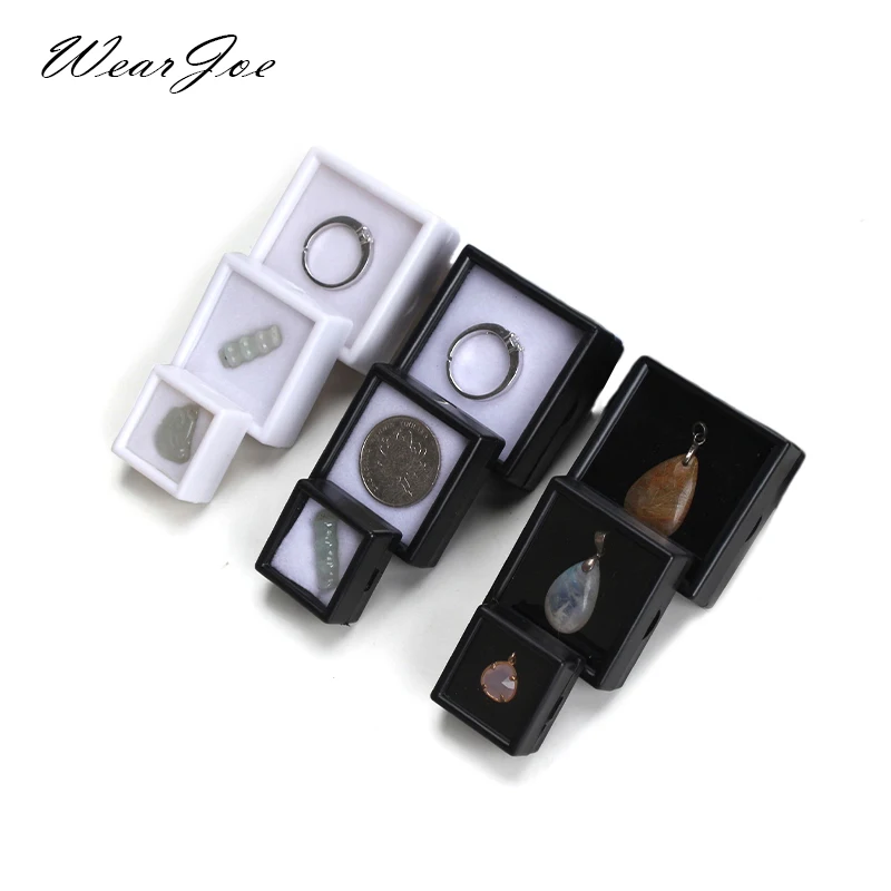 Top Trends: Wholesale Top Glass Gemstone Gem Display Storage Box Tool Coin Jar Jewelry Pendant Loose Diamond Bead Holder Organizer Show Case Shoppable Styles