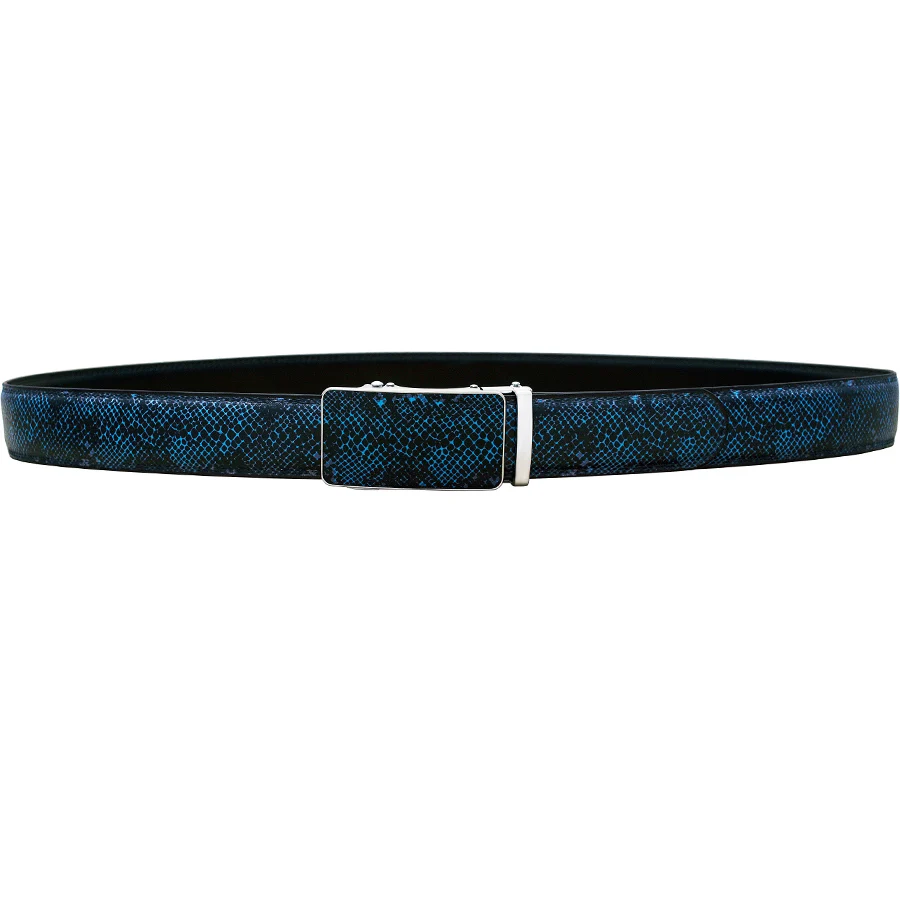 Top Trends: Fashion Genuine Leather Belt Unisex New Luxury Blue Automatic Buckle Cowskin Waist Strap Width 3.5 Cm For Men And Women For Gift Shoppable Styles - Image 6