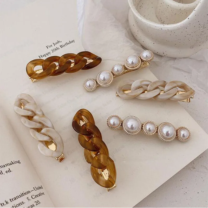 Top Trends: New Handmade Chain Hair Clips Gold Color Long Barrettes Hair Clips For Women Girls Korean Fashion Hairpin Hair Accessories Gifts Shoppable Styles