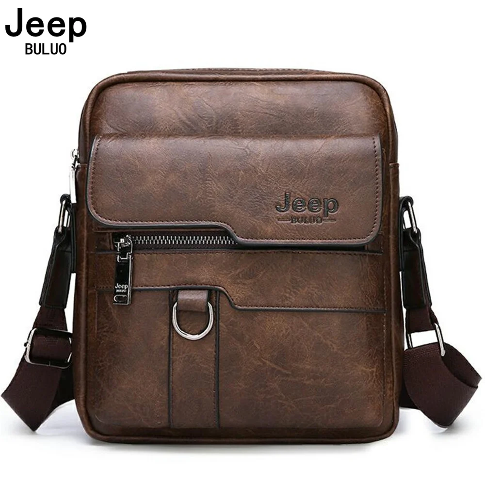 Top Trends: JEEP BULUO Luxury Brand Men Crossbody Messenger Bags Business Casual Handbag Male Spliter Leather Shoulder Bag Large Capacity Shoppable Styles