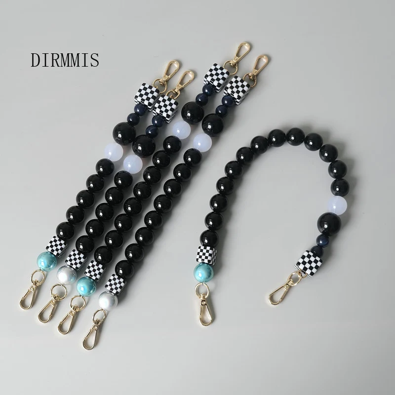 Top Trends: New Woman Bag Accessory Black White Blue Acrylic Resin Beads Parts Handcrafted Wristband Women Replacement Bag Handle Chain Shoppable Styles