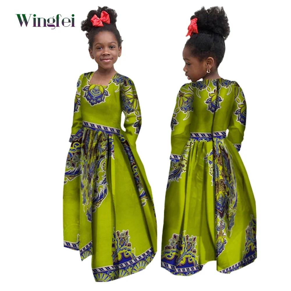 Top Trends: African Girl Dress Kids Dashiki Ankara Floral Print Dress Wax Cotton Long Sleeve Dresses Fashion Africa Clothes For Girl WYT61 Shoppable Styles