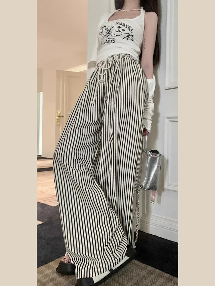 Top Trends: Deeptown Korean Fashion Striped Pants Women Y2K Vintage 90s Wide Leg Trousers Oversized Retro Elastic Waist Casual Sweatpants Shoppable Styles