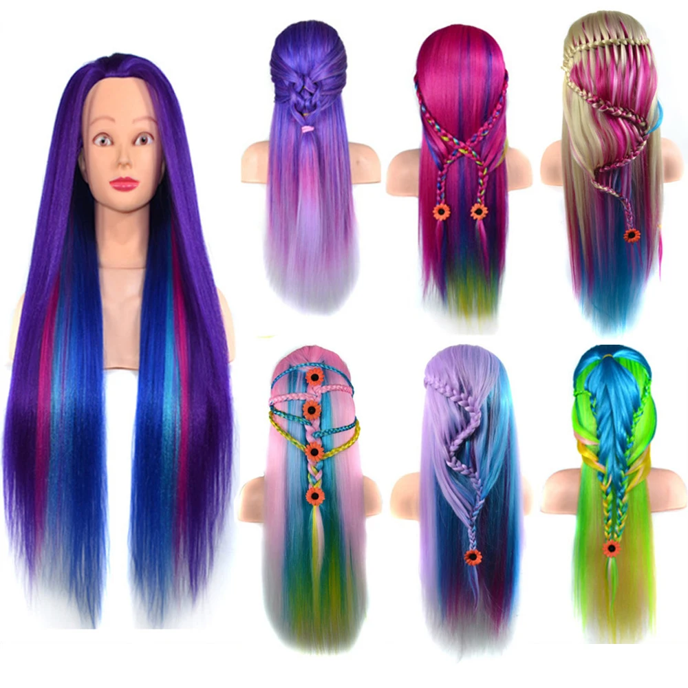 Top Trends: Mannequin Head Training Head With Synthetic Hair For Braid Hairstyle Manikin Dummy Doll Head Professional Styling Head Shoppable Styles