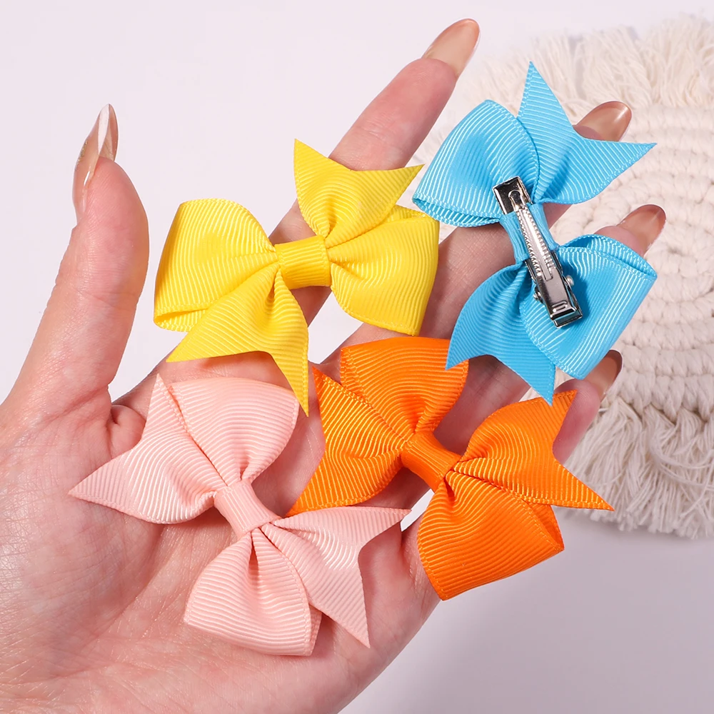 Top Trends: 10 / 20Pcs Cute Grosgrain Ribbon Bowknot Hair Clips For Girls Colorful Bows Clip Hairpin Barrettes Headwear Kids Hair Accessories Shoppable Styles - Image 6