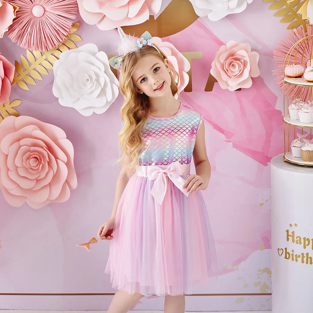 Top Trends: Girls Perform Mermaid Dress Children Princess Tutu Dress Toddlers Summer Prom Dresses Kids Birthday Party School Casual Clothes Shoppable Styles - Image 5