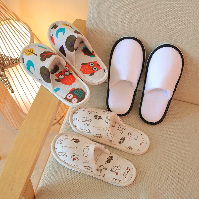 Top Trends: 5 Pairs Children's Disposable Slippers Hotel Room SPA Portable Closed Toe Cute Slippers Home Guest Kids Baby Indoor Travel Shoes Shoppable Styles