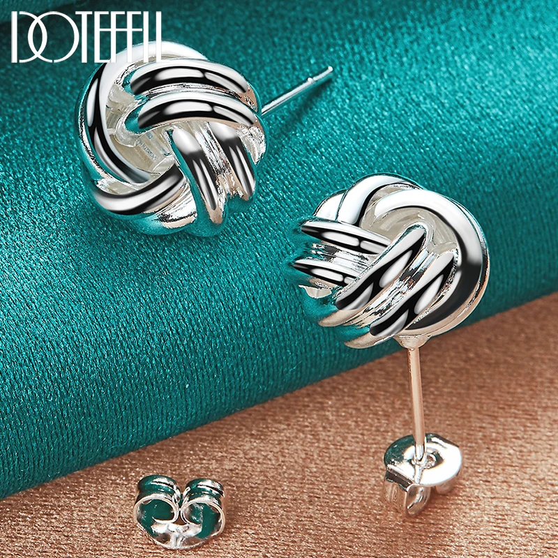 Top Trends: DOTEFFIL 925 Sterling Silver Knot Twist Stud Earrings For Woman Wedding Engagement Fashion Party Charm Jewelry Shoppable Styles