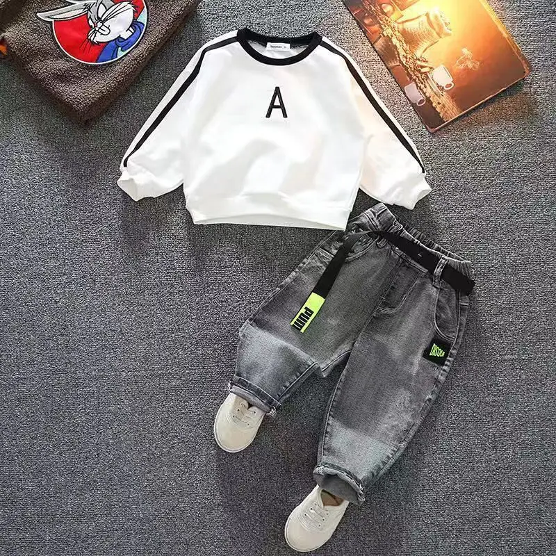 Top Trends: Kids Boys Suit Spring Clothes Children&#039;s Sweater Pants Two-piece Suit Boys Long-sleeved Clothes Set Shoppable Styles