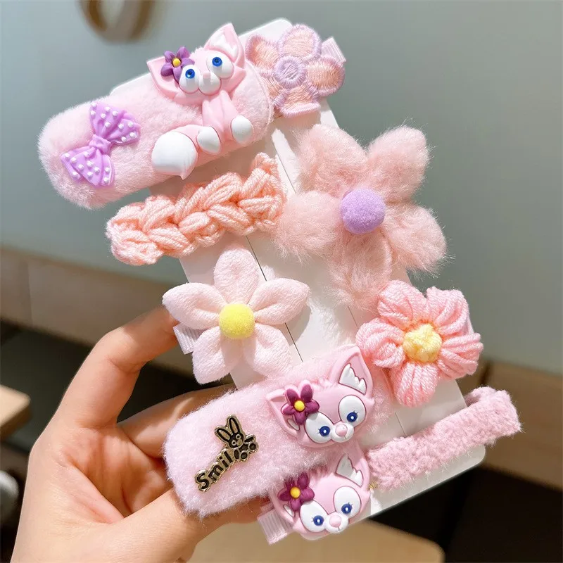 Top Trends: 8PCS / Set Cute Plush Cartoon Hair Clips Hairpin Girls Kids Flower Bow Hair Barrettes Clips Hairgrip Hair Accessories Winte Shoppable Styles - Image 5