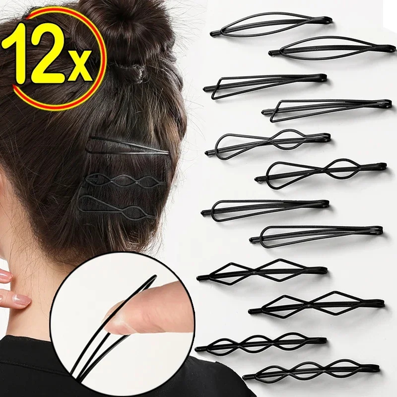 Top Trends: 2024 Fashion Black Bobby Pins Hair Clips Wavy Hairpins Metal Barrettes Invisible BB Clip Wave Hairgrip Hair Clips Accessories Shoppable Styles