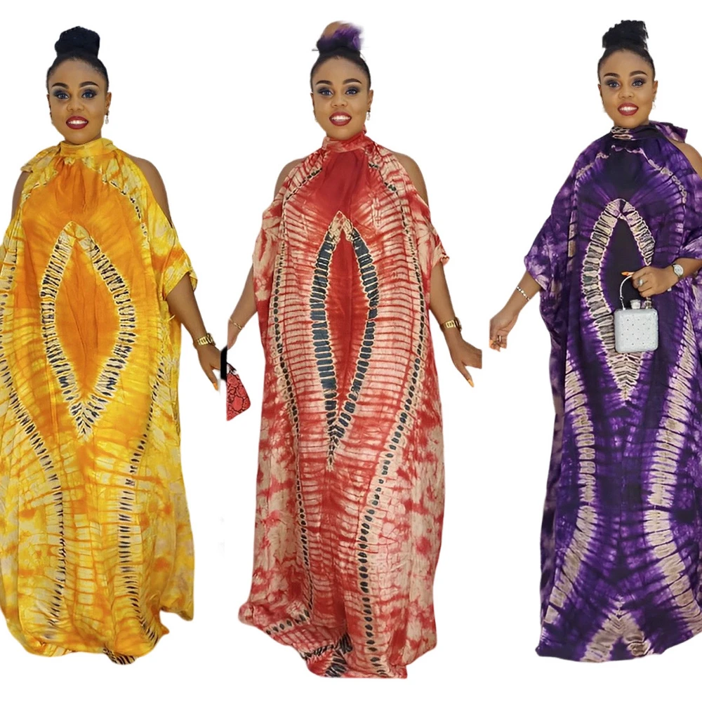 Top Trends: Free Style African National Characteristics Classic Pattern Chiffon Off-the-shoulder Stand-up Collar Plus Size Dresses Shoppable Styles