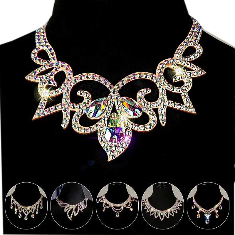 Top Trends: Belly Dance Necklace Rhinestone Chain Female Adult High-End Stage Profession Performance Competition Accessories Dance Jewellery Shoppable Styles