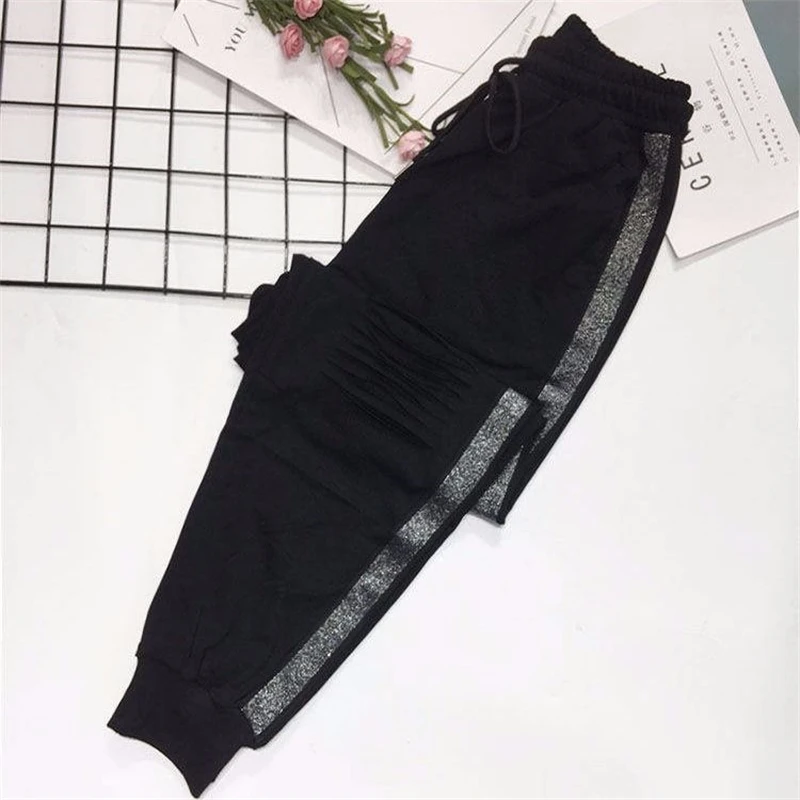 Top Trends: Women Summer Trendy Hollow Bright Silk Casual Streetwear Harem Pants Female Black Loose Sports Joggers Sweatpants Y2K Pantalones Shoppable Styles - Image 6