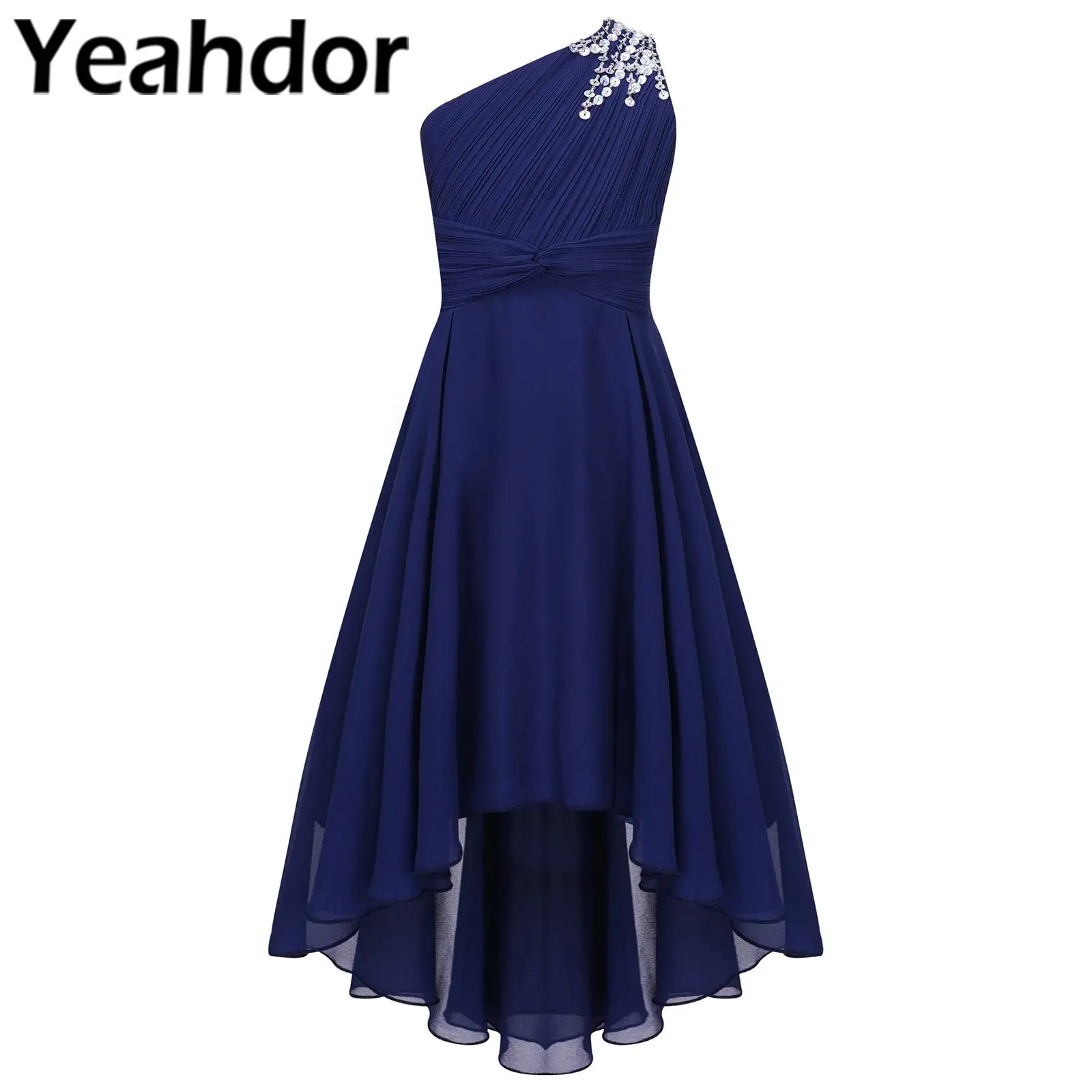 Top Trends: Little Bridesmaid Dresses Kids Girls One Shoulder Birthday Party Dress For Evening Wedding Proms Gown Teens Formal Clothes Shoppable Styles