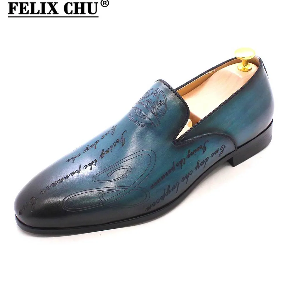 Top Trends: Italian Style Hand Painted Letter Men Shoes Genuine Cow Leather High Quality Formal Dress Shoes Loafers Business Wedding Shoes Shoppable Styles