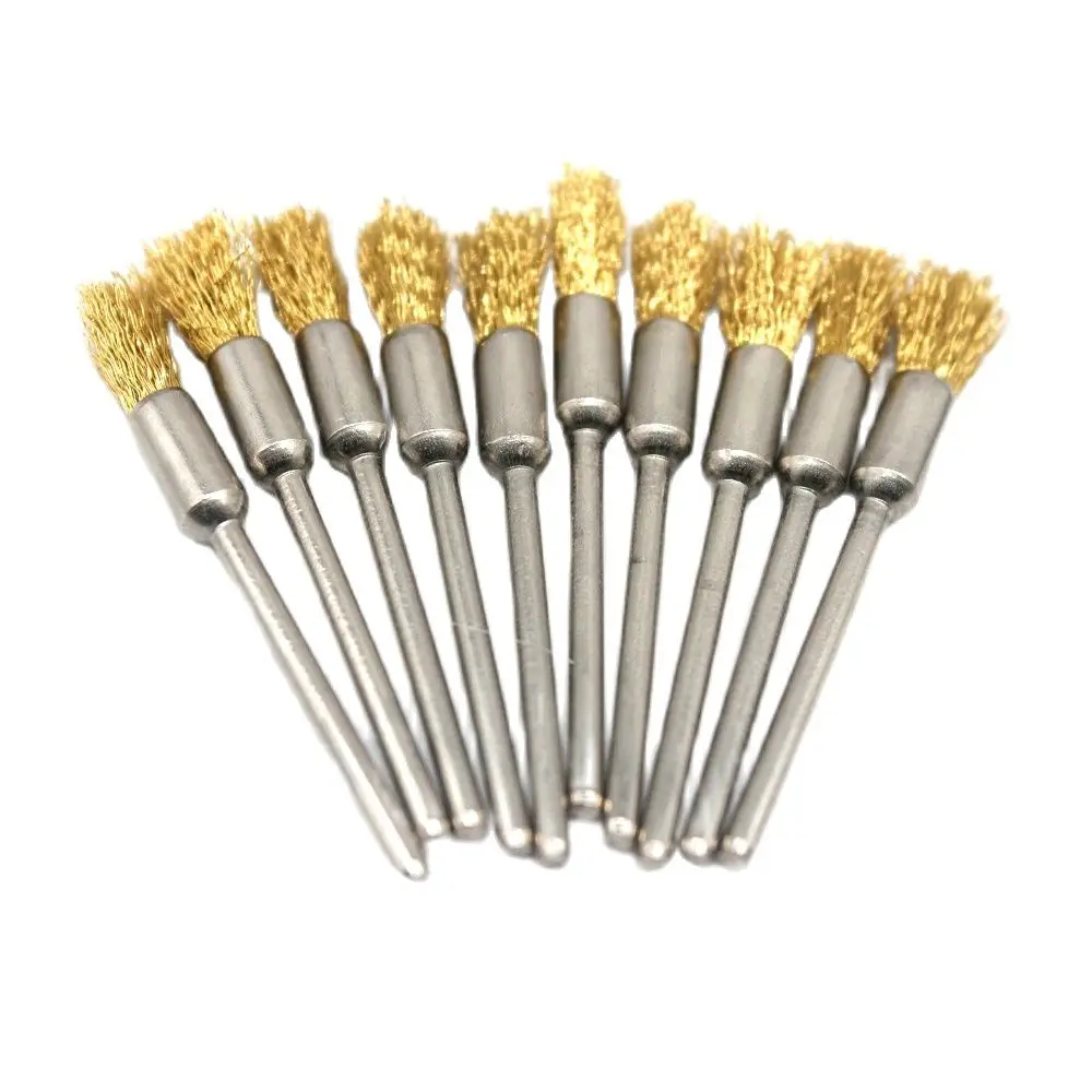 Top Trends: 50PCS Bristle Brush Brass Wire Wheel Brushes For Dremel Accessories 2.35mm Shank Drill Rotary Tools Shoppable Styles - Image 6