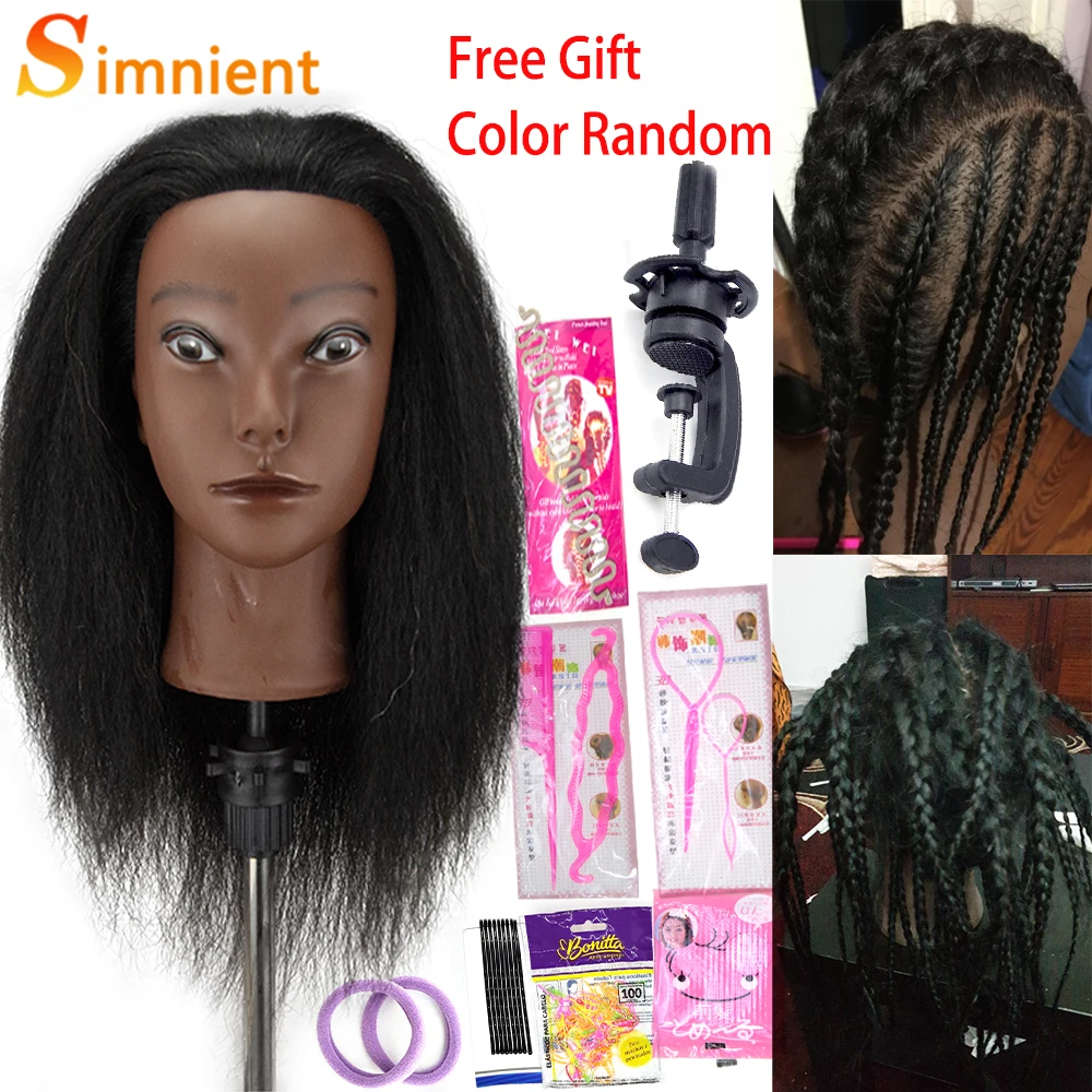 Top Trends: 16inch Mannequin Head With Human Hair For Braiding 100% Real Hair Training Head Cosmetology With Hair Doll Head For Hair Styling Shoppable Styles