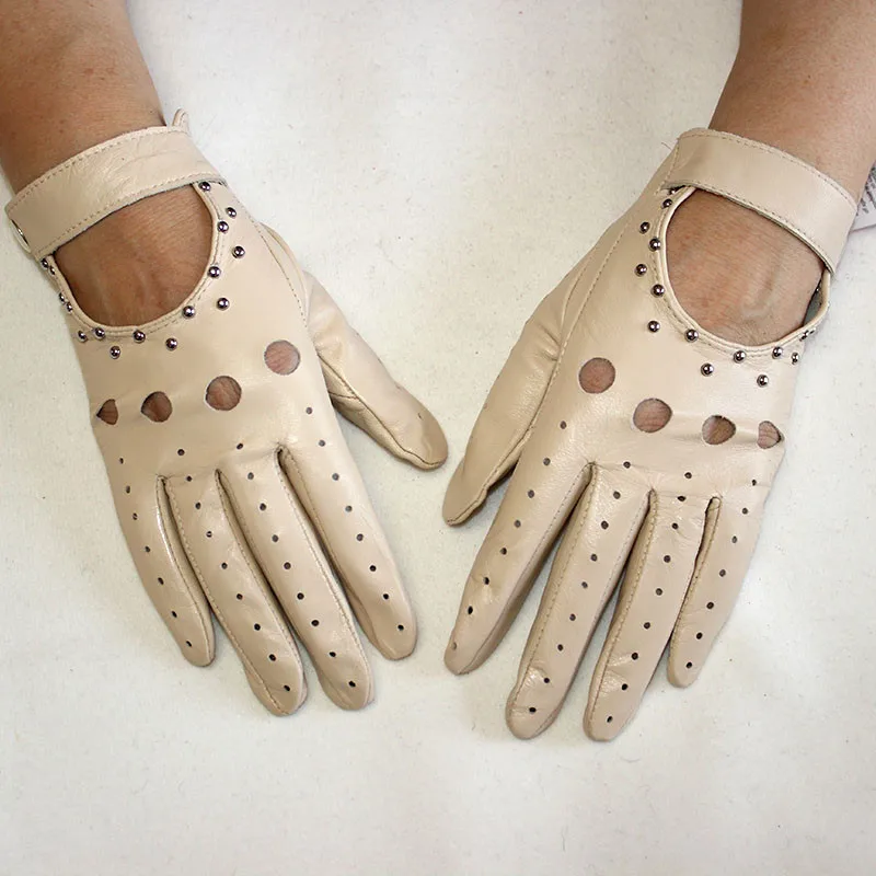 Top Trends: Summer Leather Driving Driver Full Finger Gloves Women Unlined Thin Fashion Spring And Autumn Motorcycle Riding Sheepskin Gloves Shoppable Styles - Image 2