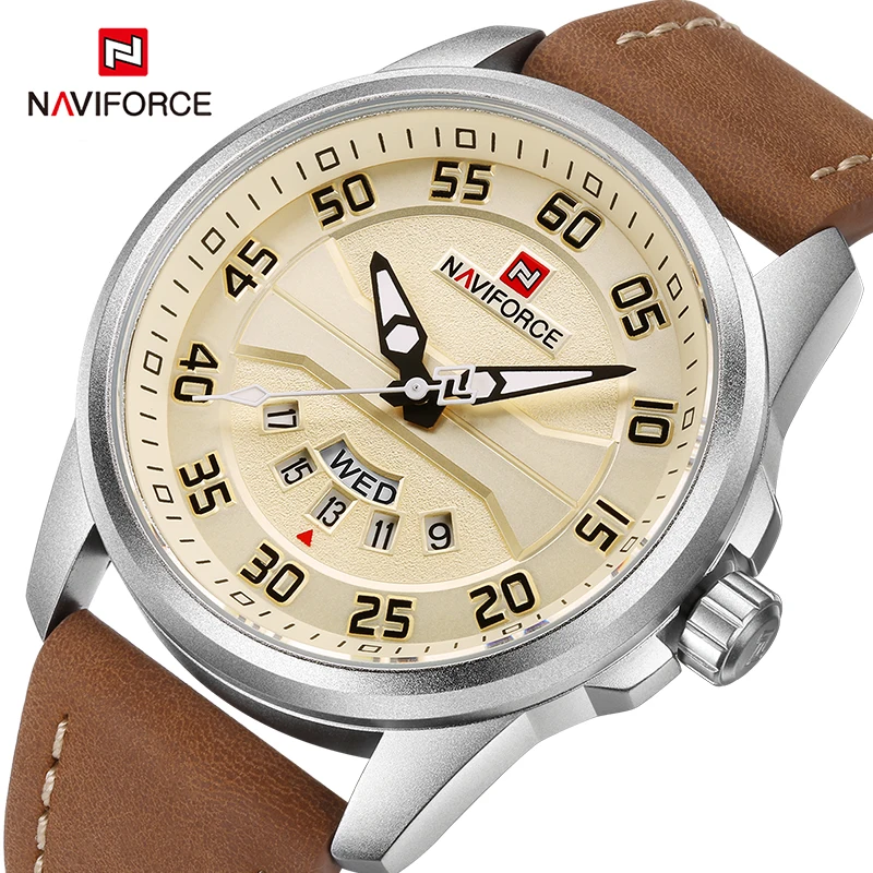 Top Trends: NAVIFORCE Brand Original Sports Male Wrist Watches Men's Quartz Date Clock Man Leather Casual Waterproof Watch Relogio Masculino Shoppable Styles