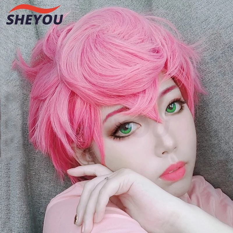 Top Trends: Anime JOJO Bizarre Adventure Golden Wind Trish Una Cosplay Wig Heat Resistant Hair Cosplay Costume Wigs + Wig Cap Shoppable Styles