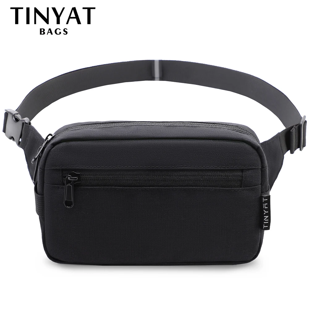 Top Trends: TINYAT Men&#039;s Waist Bag Pack Phone Purse Money Travel Large Women Belt Bag Pouch Waterproof Shoulder Black Fanny Pack Bum Bag Shoppable Styles