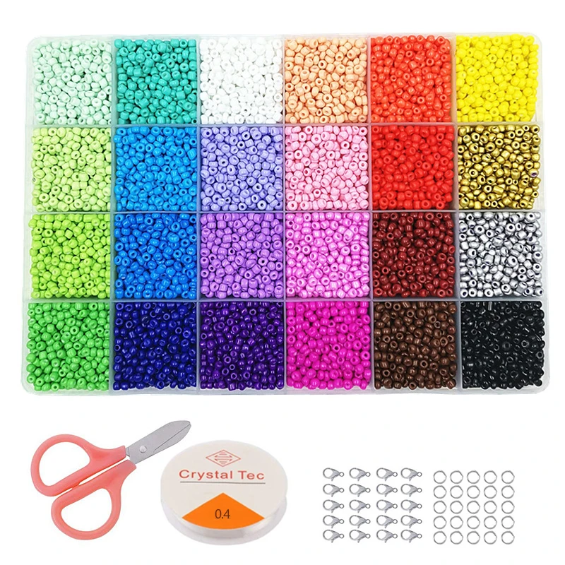 Top Trends: 3mm Seed Bead Box Set For DIY Jewelry Making Candy Color Small Craft Beads Kit Bracelet Necklace Accessories Supplies Trendy New Shoppable Styles - Image 2