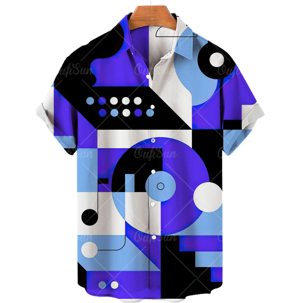 Top Trends: Hawaiian For Men Shirts Geometry Pattern Printed Casual Fashion Vintage Retro Harajuku Style Beach Streetwear Men's Oversize 5XL Shoppable Styles