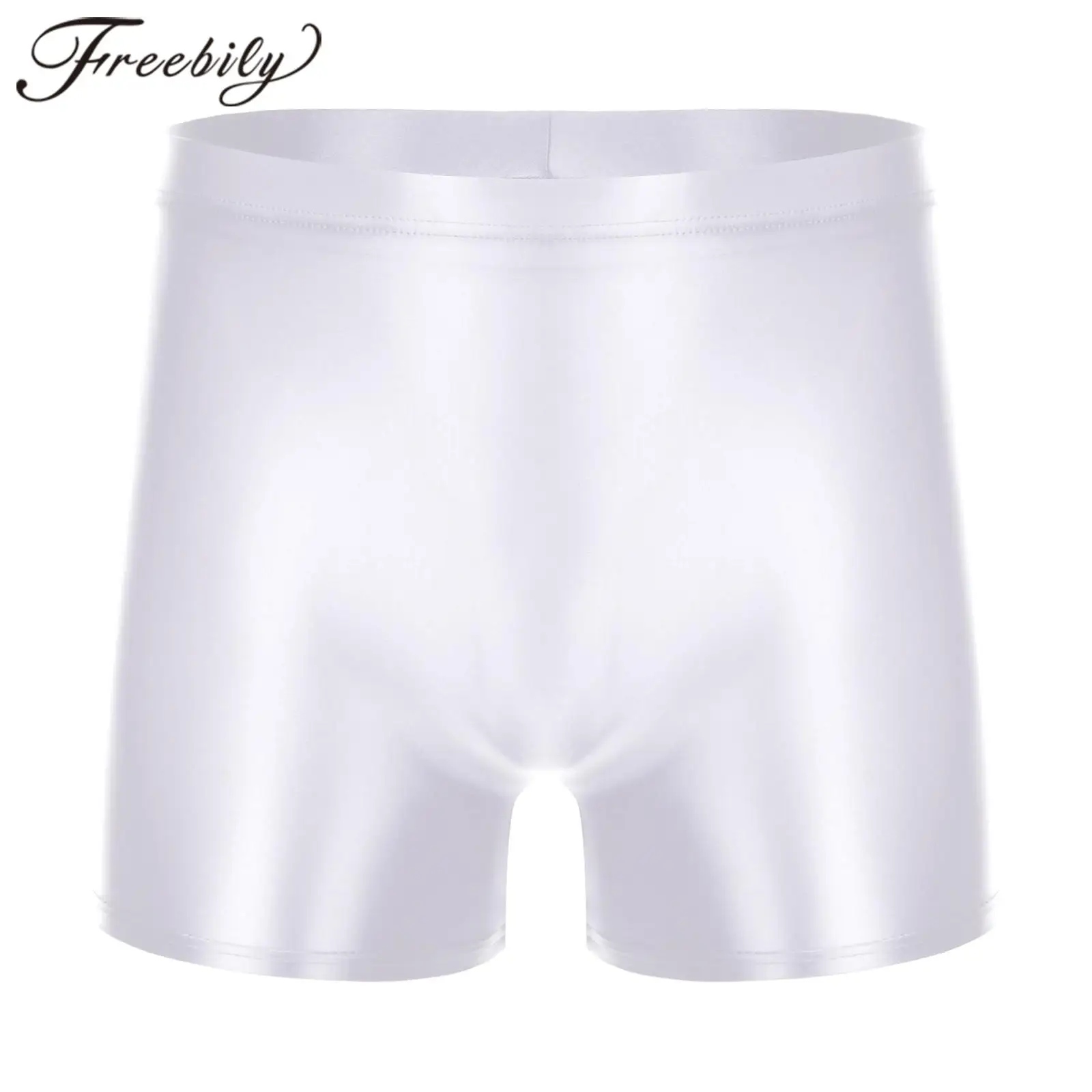 Top Trends: Mens Glossy Trunks Mid Waist Shorts Elastic Waistband Shorts Yoga Sportswear Men&#039;s Swimwear Hommes Short Pants Boxer Briefs Shoppable Styles