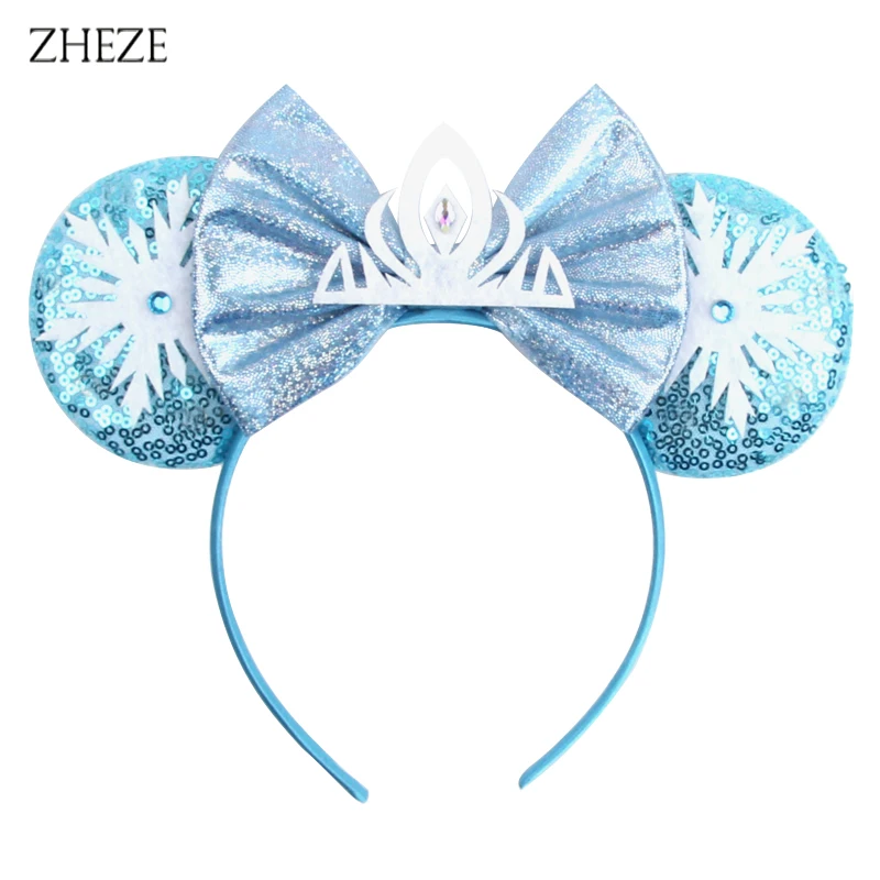 Top Trends: 2023 Chic Frozen Mouse Ears Headband For Girls Sequins 5"Bow Crown Hairband Kids / Adult Festival Party DIY Hair Accessories Shoppable Styles