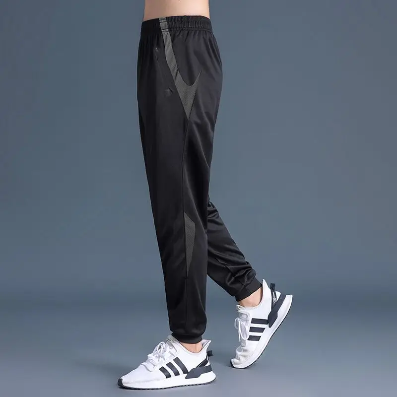 Top Trends: Youth Trend Casual Loose Sports Pants Men's Print Elastic Waist Pocket Zipper Quick Drying Breathable Training Running Trousers Shoppable Styles