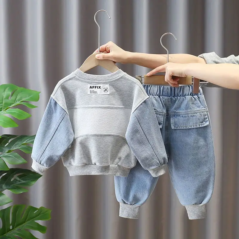 Top Trends: Kids Boys Sweater Suit Spring Autumn Clothing Children's Fashion Sportswear Suit Children's Clothing Boy's Baby Top Pants 2PCS Shoppable Styles