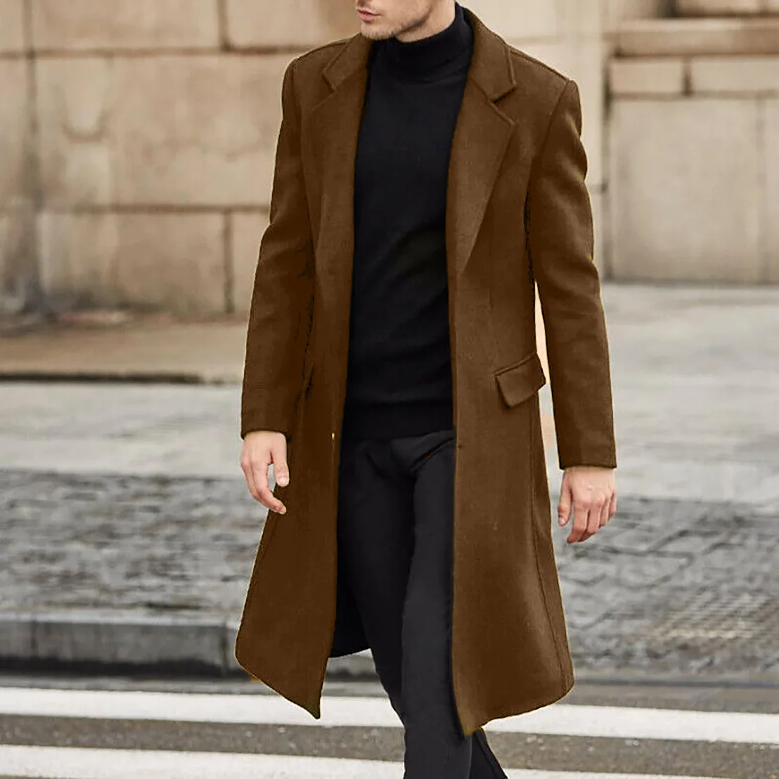 Top Trends: New British Men's Long Windbreaker Woolen Coat Wish Men's Woolen Coat Shoppable Styles