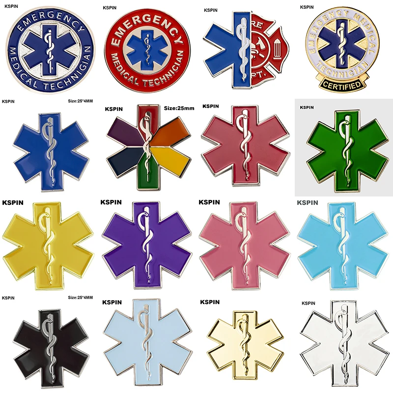 Top Trends: Colorful Star Of Life Nursing Ambulance Lapel Pin Badge Pin EMT EMS Blue Enamel Pins Brooch Badges XY0573 Shoppable Styles