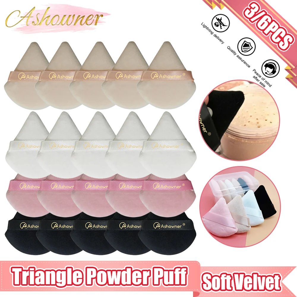 Top Trends: Mini Triangle Powder Puff Velvet Makeup Sponge For Face Soft Powder Puff Eyes Contouring Shadow Blender Washable Cosmetic Tool Shoppable Styles