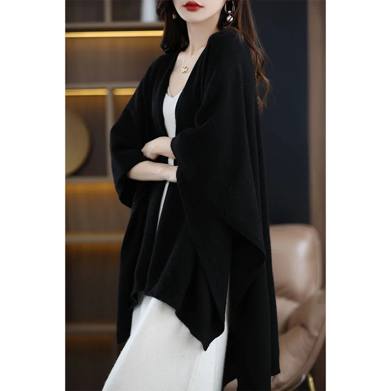 Top Trends: Spring And Autumn High-Quality Wool Shawl Women&#039;s Medium-Length Korean Version Of Sleeveless Casual Cashmere Cape Jacket Shoppable Styles