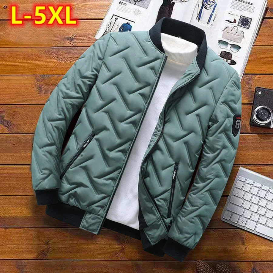 Top Trends: New Autumn Winter Jacket Men Cotton Padded Jacket Korean Fashion Streetwear Casual Jacket Men Stand Collar Coats Jackets 4XL 5XL Shoppable Styles