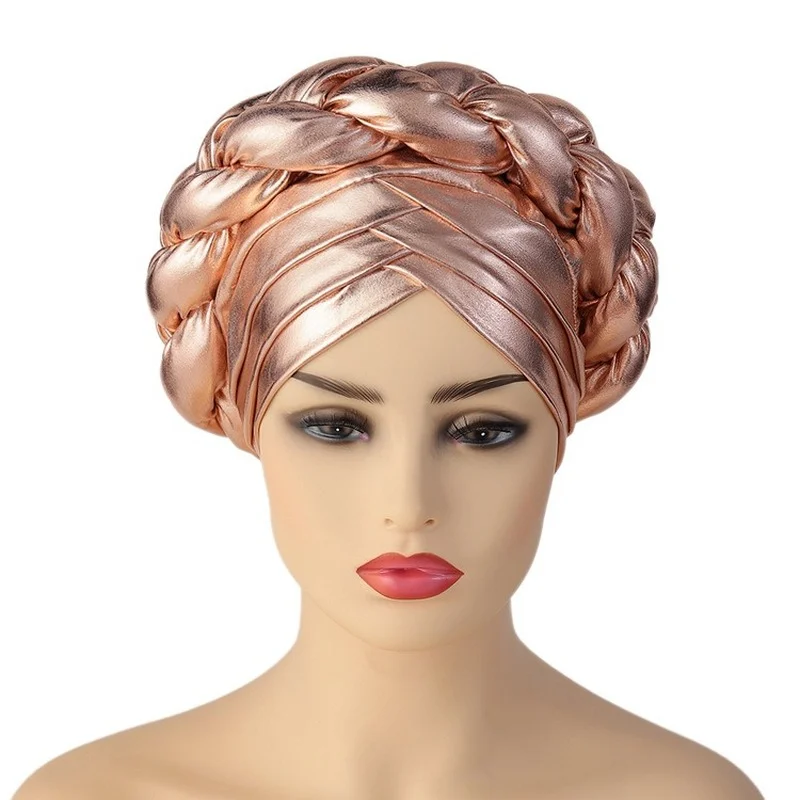 Top Trends: Gold Already Made Headties Turban Aso Oke Auto Gele Head Wraps Pattern Fabrics Headscarf Hats For Women African Bonnet Shoppable Styles