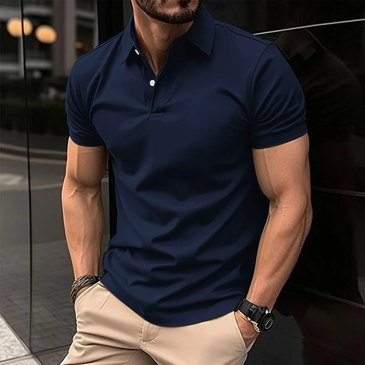 Top Trends: Solid Color Men's Polo Shirt Short-sleeved Casual Fashion Summer Lapel Men's Top Polo Shirt Shoppable Styles