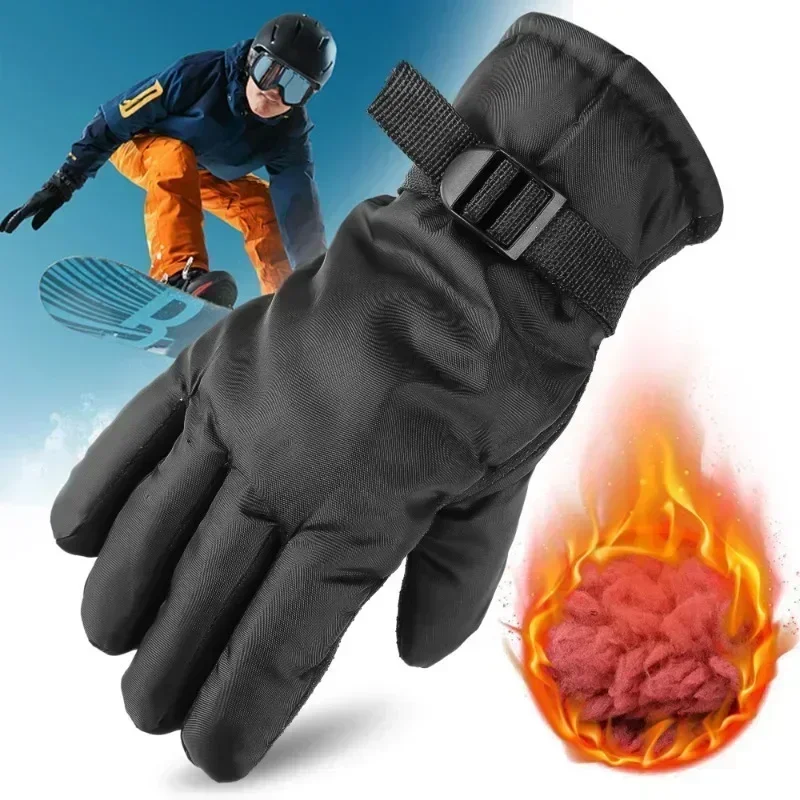 Top Trends: Solid Color Skiing Gloves Winter Waterproof Warm Outdoor Motorcycle Travelling Mittens Women Men Comfortable Windproof Gloves Shoppable Styles