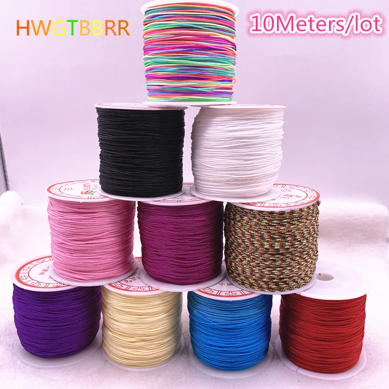 Top Trends: 10Meters / lot 0.8 / 1.0mm Nylon Cord Thread Chinese Knot Macrame Cord Bracelet Braided String DIY Tassels Beading String Thread Shoppable Styles