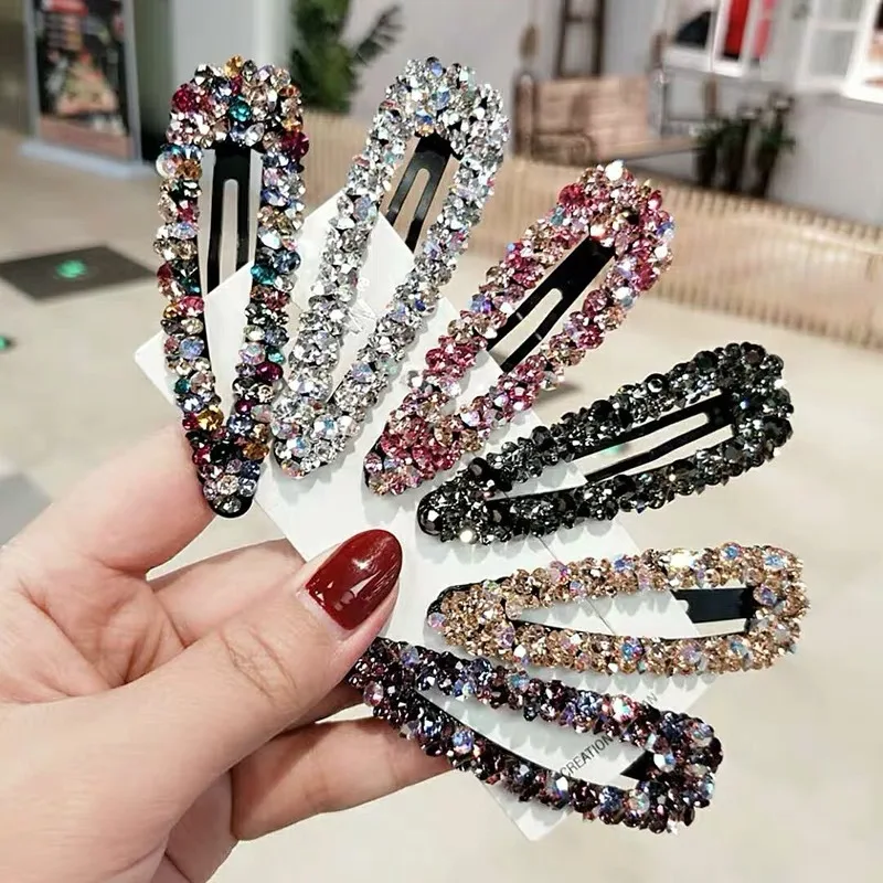 Top Trends: Sweet Flash Bling Hair Clips For Girls Hairpin Hollow BB Clip Crystal Rhinestone Hair Bows Accessories Women Luxury Hair Jewerly Shoppable Styles