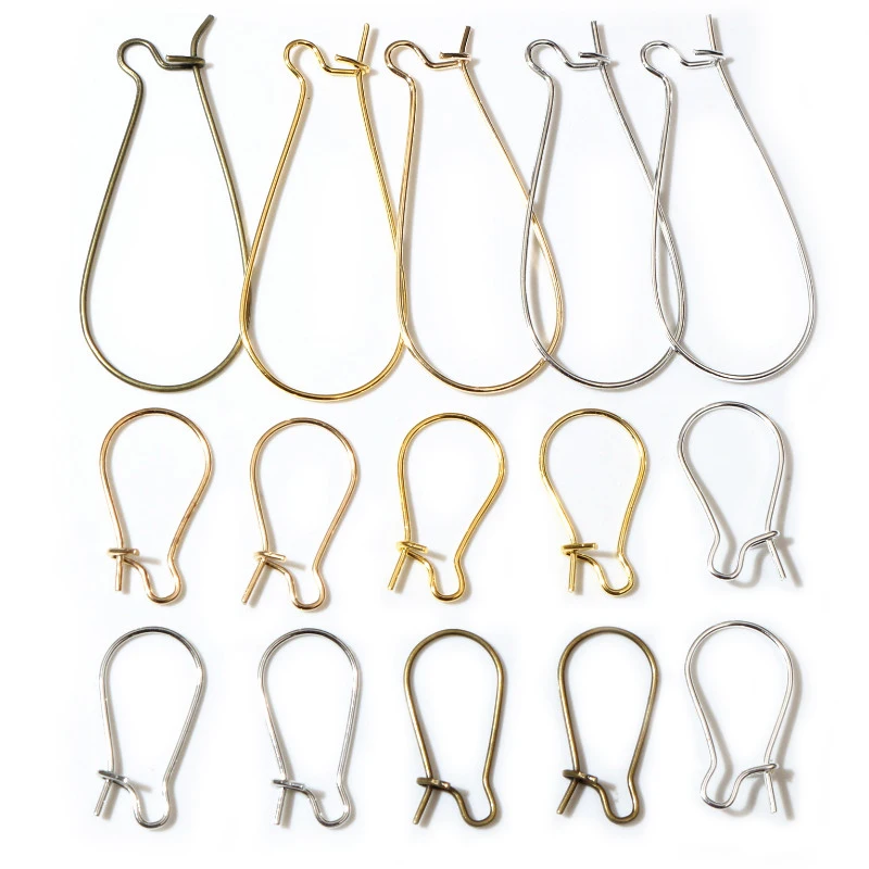 Top Trends: 100pcs / Lot 9x18mm / 11x24mm / 16x38mm Silver Color / Rhodium / Gold Color Earring Hooks Earring Ear Wires Findings DIY Jewelry Making Shoppable Styles