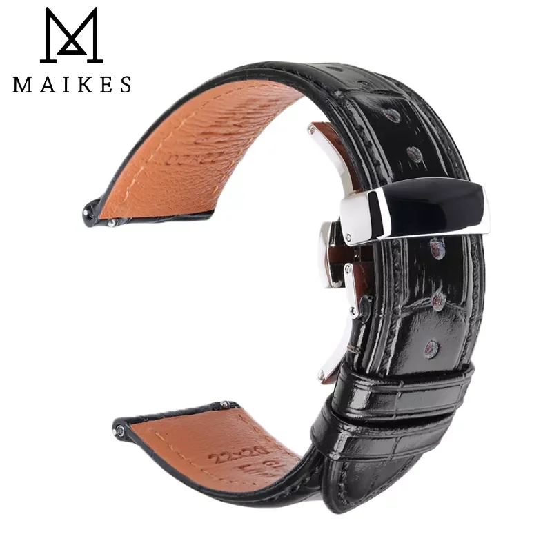 Top Trends: Fashion Brown Black Leather Watch Strap 18mm 20mm 22mm 24mm Men Women Watchband Universal Butterfly Buckle Watch Band Bracelet Shoppable Styles