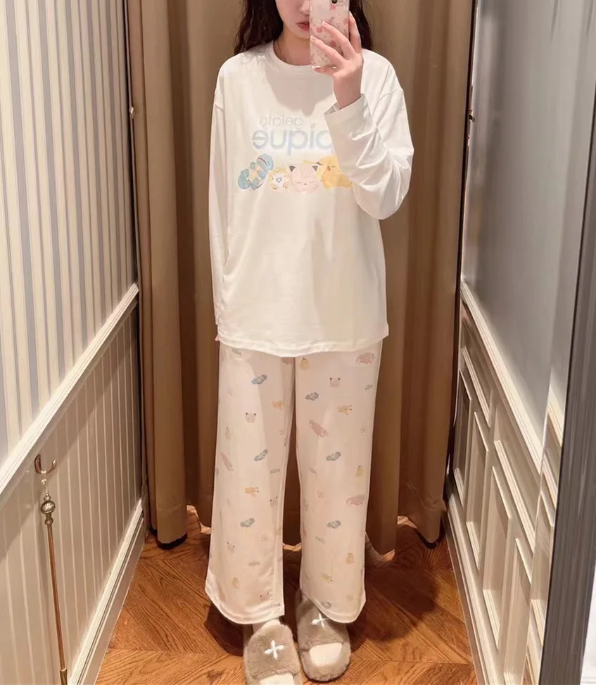 Top Trends: Pajamas Room Wear Pajamas Ladies Winter Setup Korean Setup Unisex Sleep One Point Ron T Trousers Shoppable Styles